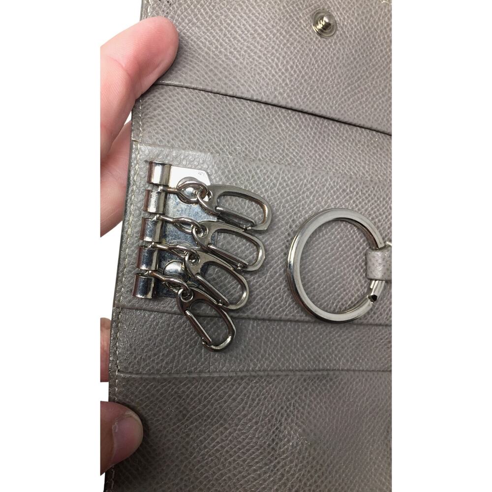 TOD'S 5 Key Keyholder Wallet - Beige/Gray Pebbled Leather - Picture 7 of 10